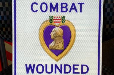 Reserved parking sign for wounded veterans